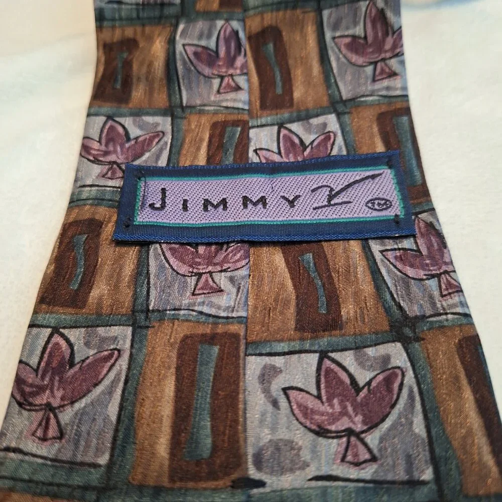 Lot of 2 Mens Silk Neck Ties Unique Patterns Jack Harper & Jimmy V‎ Preppy Party
